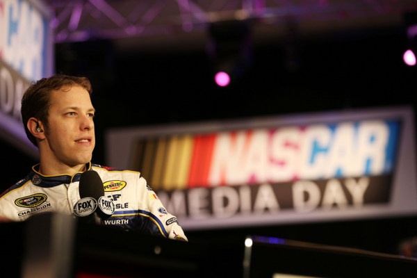 Brad Keselowski warming up for his Saturday night prime-time TV stint....