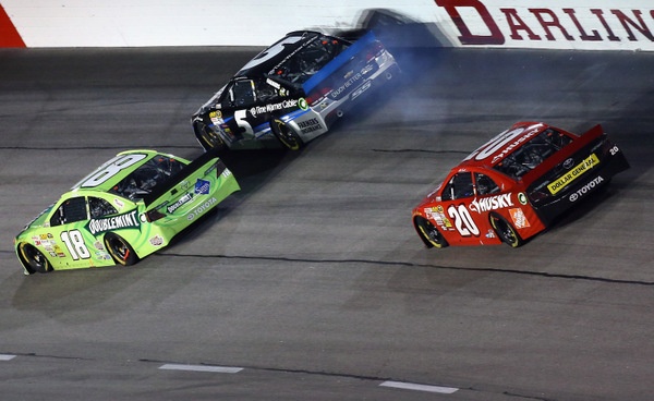Denny Hamlin makes a great comeback, but Kyle Busch, well, not a great finish....and just ask Kasey Kahne