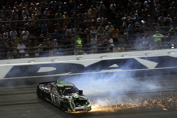 Jimmie Johnson! But, wow, what a night of carnage at Daytona